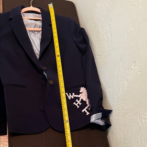 Navy Blue Business Jacket J. CREW with WHTB Logo art by Julie Lee - Picture 4 of 5
